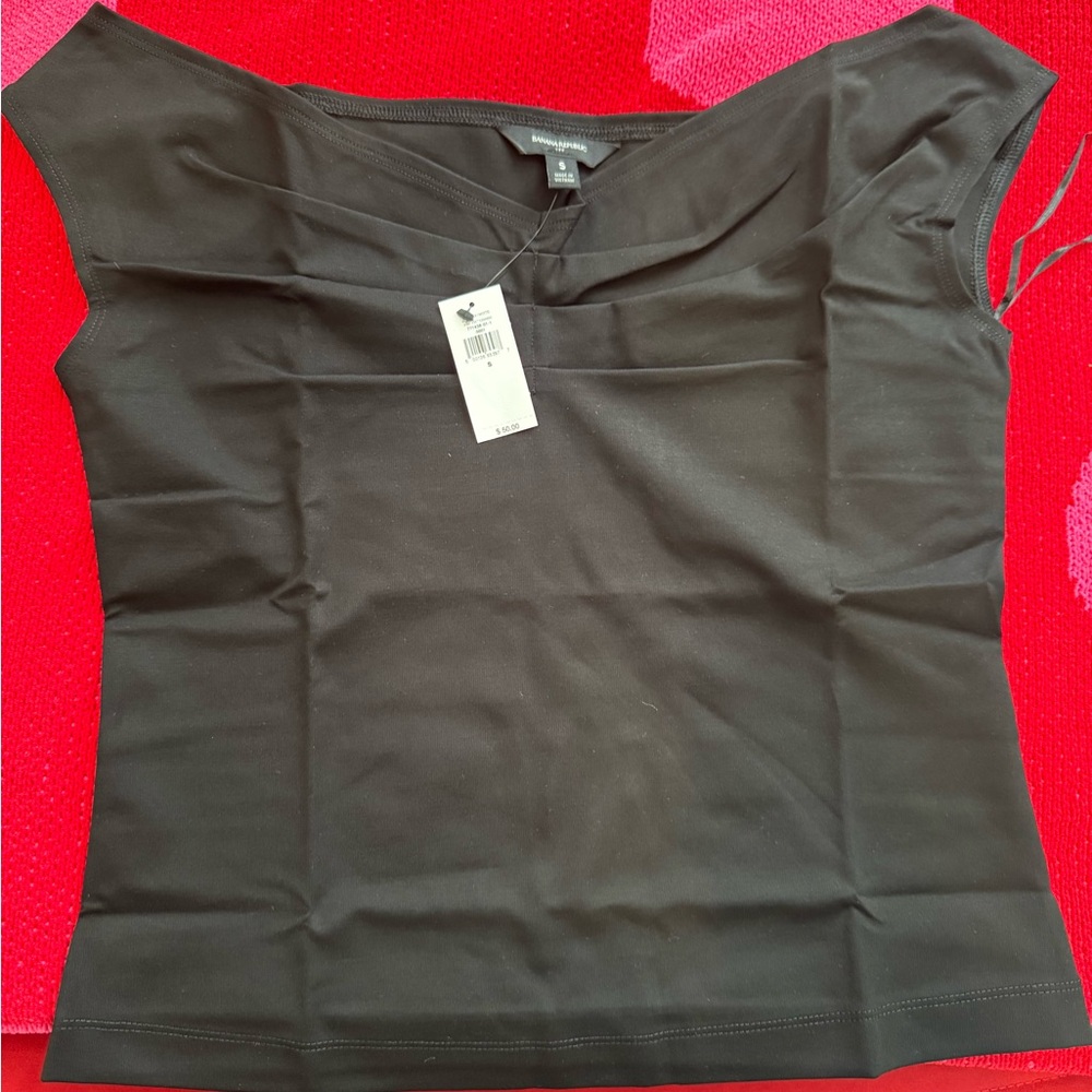 Banana Republic Black Cap Sleeve Stretch Top